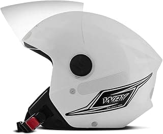 Capacete Mixs Way Aberto 58 Branco com viseira transparente e logotipo preto e branco