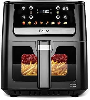 Fritadeira elétrica Philco 6,5L com visor de vidro, preto e cinza, 1700W, 220V