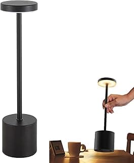Luminaria Sem Fio,Abajur de Mesa Sem Fioe,Lâmpada de Mesa Sem Fio Recarregável, Lâmpada de Mesa de LED Portátil Alimentada Por Bateria de 1200mAh, para Sala de Jantar, Quarto, Pátio
