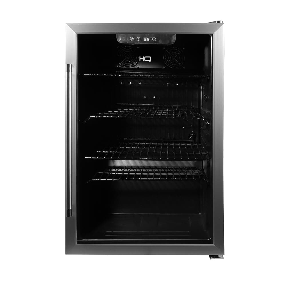 Cervejeira Expositor Vertical HQ Vidro Duplo 125 Litros Preta e Inox HQ-125CEVPV (110, Volts)