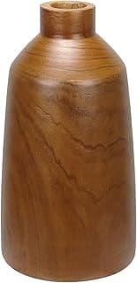 Vaso decorativo de madeira natural, estilo rústico, marrom escuro, 41x22,5x22,5cm
