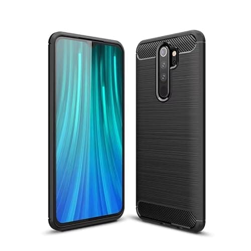 Capa de smartphone preta com acabamento em fibra de carbono para Xiaomi Redmi Note 8 Pro