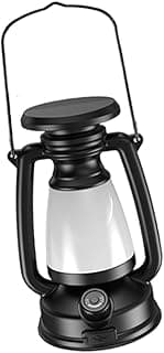 Lanterna LED vintage preto e prata estilo retrô para exterior