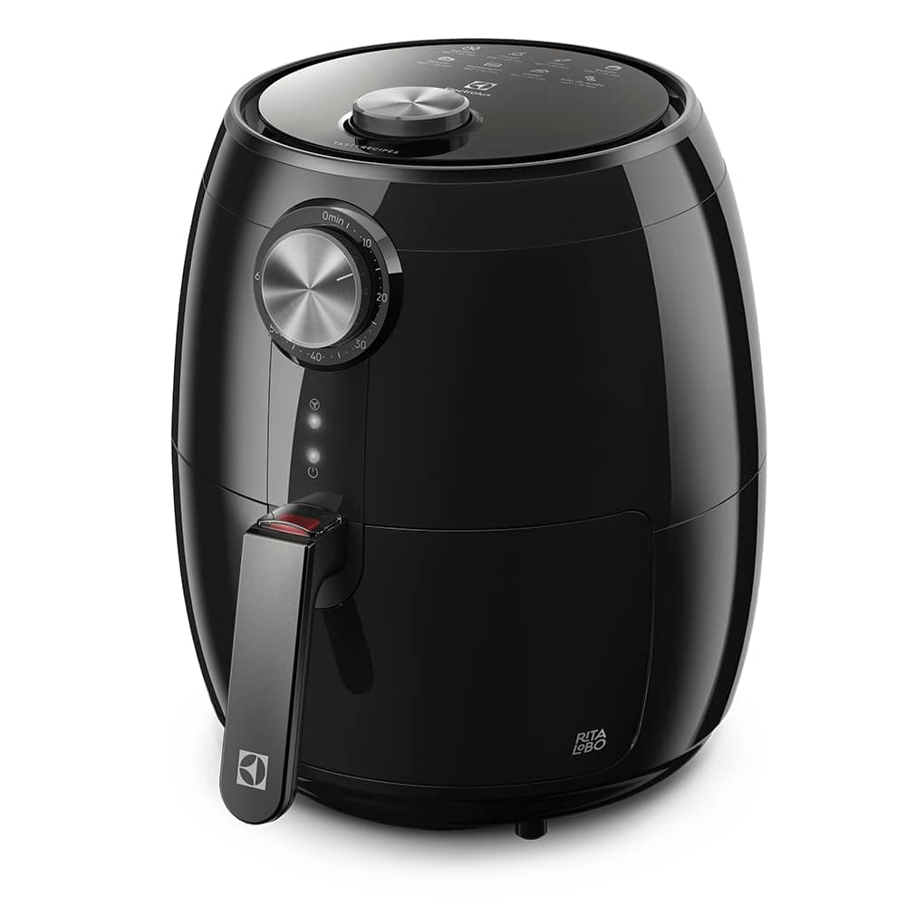 Fritadeira Elétrica sem oleo Electrolux Airfryer 3,2L 8 receitas pré-sugeridas desligamento automático cesto removivel 1400W EAF15 preta 127v