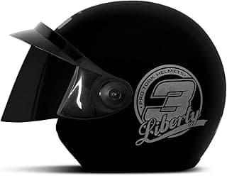 Capacete aberto Pro Tork Liberty 3 Solid preto fosco com viseira fumê