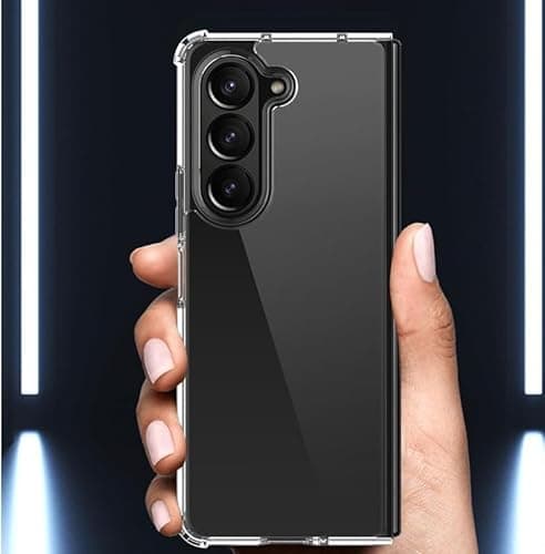 Capa transparente USTIYA Galaxy Z Fold 6 5G em mãos, destacando design e proteção.