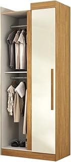 Modulo de Guarda Roupas Canto P/Quarto Madrid Madeirado/Off White