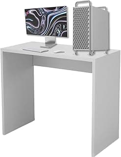 Escrivaninha MDF Sem Gaveta Escritório Home Office Branco 90cm
