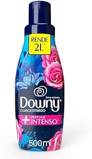 Frasco de amaciante concentrado Downy Brisa Intenso 500ml azul com rótulo rende 2L