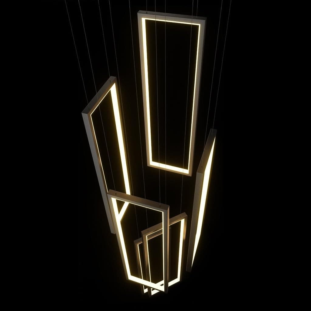 Luminária Pendente LED Regulável com Controle Remoto Longa Cor Prata 100W