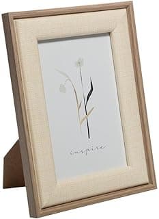 Porta-retrato de MDF bege com flor em preto e branco e texto 'Inspire'
