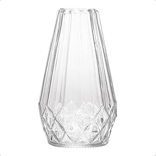 Vaso de vidro transparente geométrico Lumi decorativo 10cm