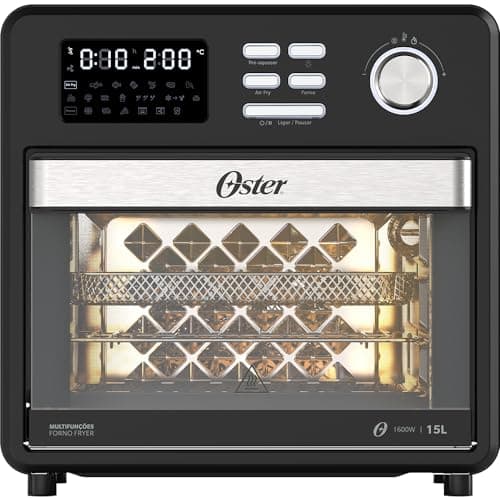 Forno e fritadeira multifunções Oster 15L com capacidade de 10 em 1