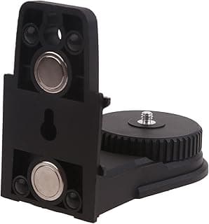 Suporte de ajuste fino em forma de L preto com adaptador de nível a laser e base giratória magnética