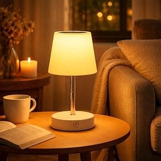 Luminária de mesa ajustável com design minimalista, luz quente, ideal para ambientes aconchegantes.