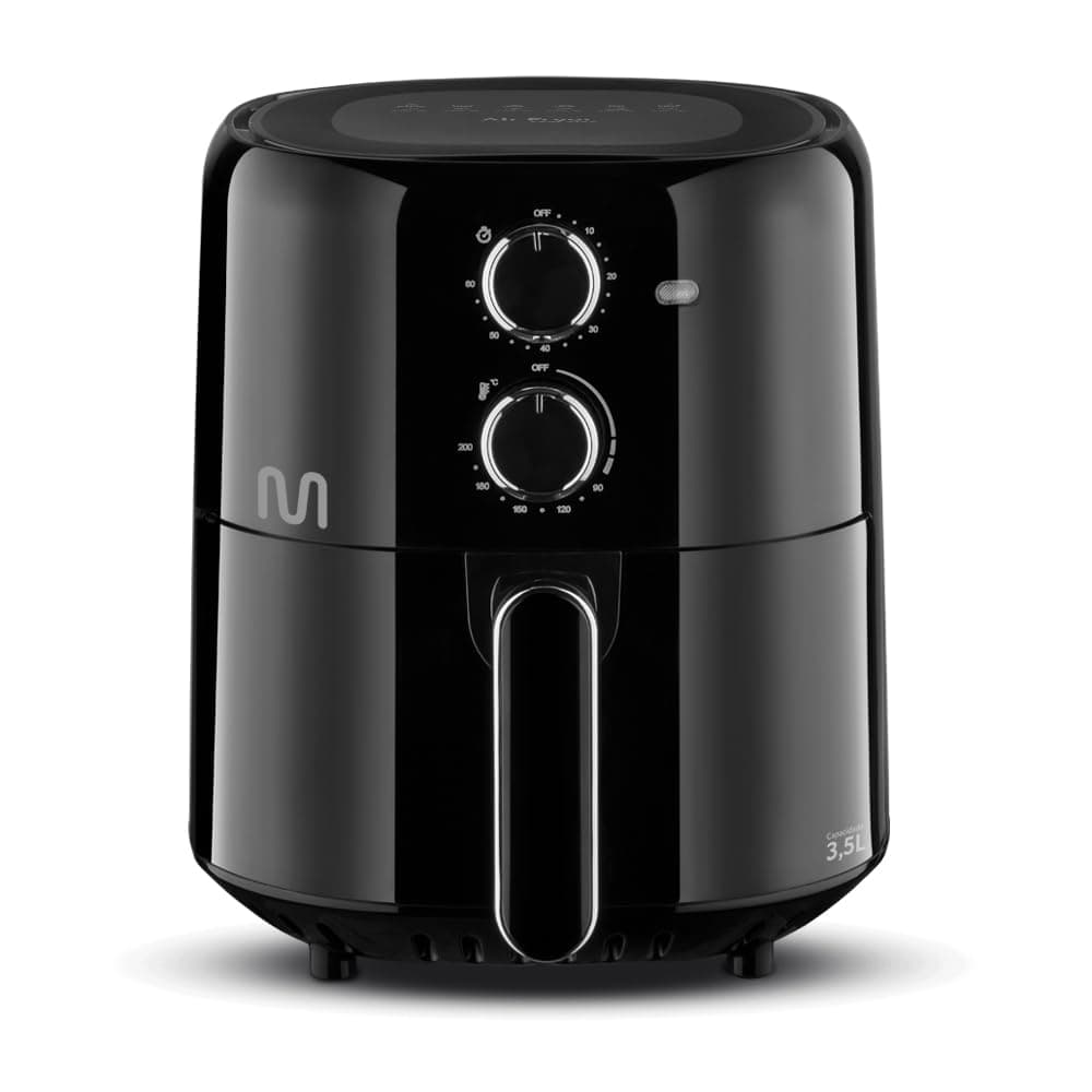 Fritadeira Elétrica sem óleo Air Fryer 3,5L 1500W 220V com Pegador de Alimento Preto Multi - GO214