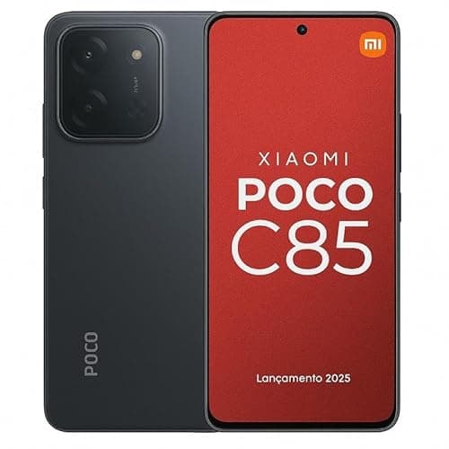 Smartphone Xiaomi Poco C85 NFC Preto 8GB RAM 256GB ROM - vista frontal e traseira