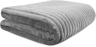Cobertor canelado ondulado cinza 300g/m² para cama Queen