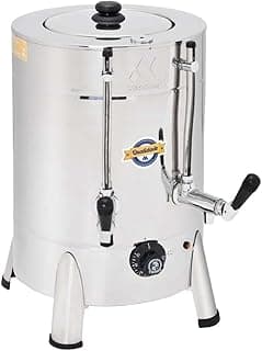 Cafeteira Marchesoni Tradicional 2 Litros 220v, CF.2.202, Inox, aço inoxidável, tampa preta, botão de controle, logo da marca 'Qualidade'.