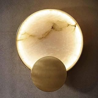 Luminária de parede moderna de mármore com base dourada