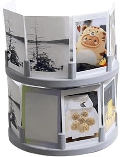 Porta retrato giratório para 16 fotos com molduras transparentes