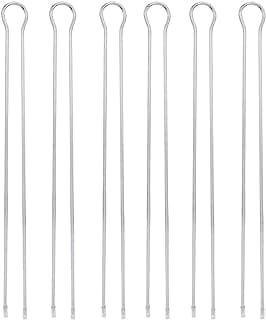 6 espetos de metal para churrasco, forma de U, resistência a altas temperaturas