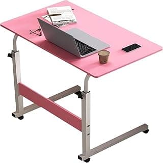 Escrivaninha Multiuso Rosa Com Altura Regulável E Rodinhas