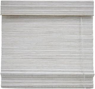 Persiana romana de bambu branca com bandô, 100x160 cm, fechada.