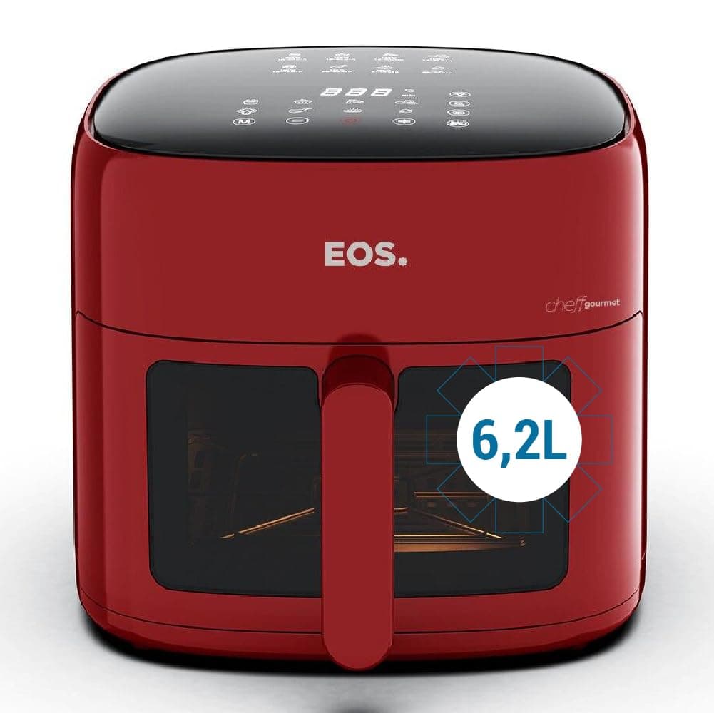 Fritadeira sem Óleo Air Fryer EOS Chef Gourmet Digital 6,2 Litros Vermelha 220V