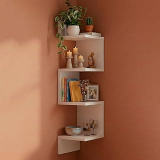 Prateleira De Canto Livros Nicho Mdf Branco Decoração (Preto)
