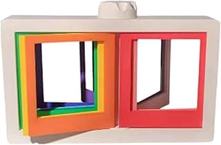 Porta-retratos giratório de mesa com suporte para várias fotos, ideal para inauguração de casa.
