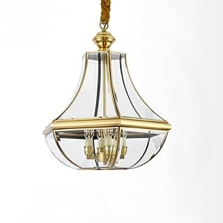 Luminária pendente contemporânea com cúpula de vidro e acabamento em cobre, estilo 2