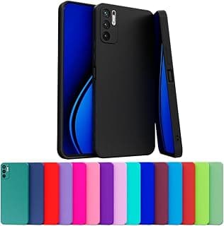 Capa de silicone preto para Xiaomi Redmi Note 10 5G/POCO M3 Pro com proteção de câmera
