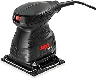 Lixadeira orbital Skil 7232 200W 220V, preta, contra fundo branco
