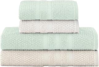 Conjunto de 4 toalhas de banho Buddemeyer Vanilla Extra Soft, verde-menta e bege, 100% algodão, alta absorção.