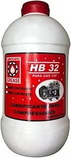 Frasco de 1 litro de óleo lubrificante HB-32 para compressores de ar condicionado automotivo