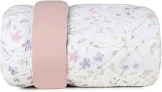 Edredom queen size Altenburg Aurora com estampa floral, branco e rosa