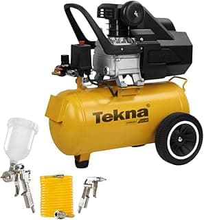 Compressor de ar Tekna CP8525T-1CK3 com kit de acessórios, 2,5HP, 127V, 8 PCM, 120 PSI, reservatório 24L, profissional
