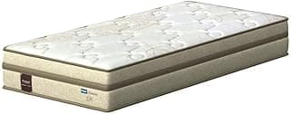 Probel Arezzo Colchão de Solteiro com Molas Ensacadas e Pillow Euro, Bege e Branco, 188x88x26cm, 13.31kg, Suporta até 110kg