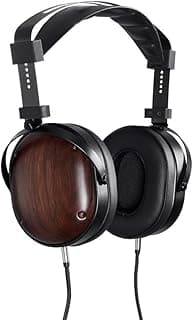 Fones de ouvido magnéticos planares pretos e marrons com driver de 66 mm