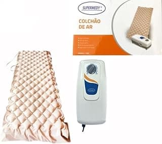 Supermedy colchão pneumático anti escaras 110V tamanho pequeno solteiro cor bege resistente à água uso hospitalar e domiciliar