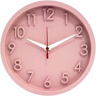 Relógio de Parede 3D Rosa - Decoração para Quarto Infantil, Escritório e Sala, Mecanismo Silencioso, Design Elegante e Funcional, Ideal para Ambientes Residenciais
