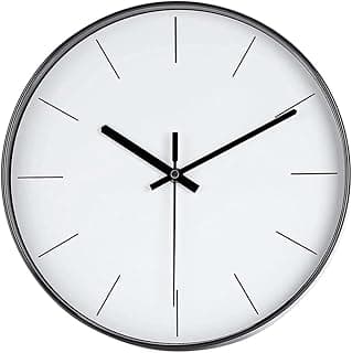 Relógio de Parede 30cm Minimalista Silencioso Quartz com Ponteiro Contínuo Sem Ruído Decorativo Moderno para Sala Quarto Cozinha Escritório Home Office