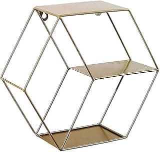 Prateleiras Flutuantes Hexagonais de Arame Metalico para Parede Armazenamento Decoração Casa Sala Estar Quarto Moderno Minimalista Artesanato Ferro Geométrico Prateleira com Design Hexagonal Estiloso