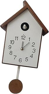 Baoblaze Relógio Cuco com Pêndulo, Relógio Cuco Decorativo para Casa, Mecanismo de Madeira, Arte de Parede, Volume Ajustável para Cozinha