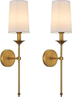 Arandelas de parede douradas vintage, conjunto de 2, luz de parede para quarto