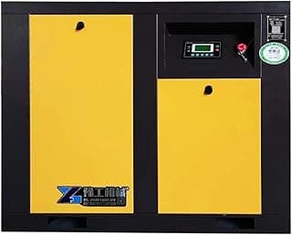 Compressor de ar elétrico de parafuso móvel amarelo com painel de controle