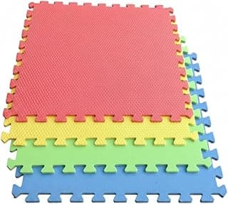 Tapetes infantis coloridos em EVA, 4 peças, 1,20 x 1,20 m, padrão de quebra-cabeça