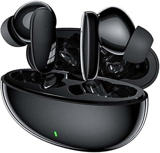 Fone de Ouvido Bluetooth Sem Fio 5.3, Bateria 24H, Modo de Fone Ouvido único e Dois Compatível iOS Android, 360 Estéreo Graves Potentes, Chipset de Redução para Músicas, Chamadas e Games, Preto