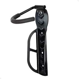 Suporte preto para pendurar bicicleta na parede com gancho acolchoado
